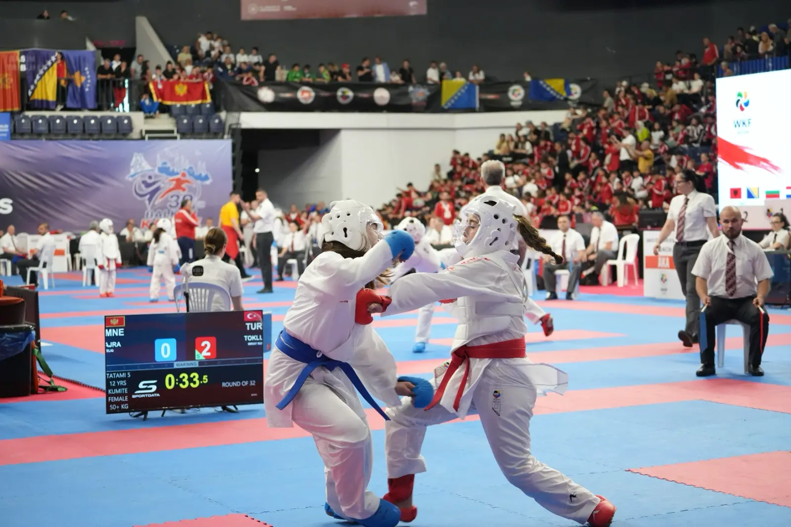 Miray Nur Toklu Balkan Karate Şampiyonası müsabaka anı